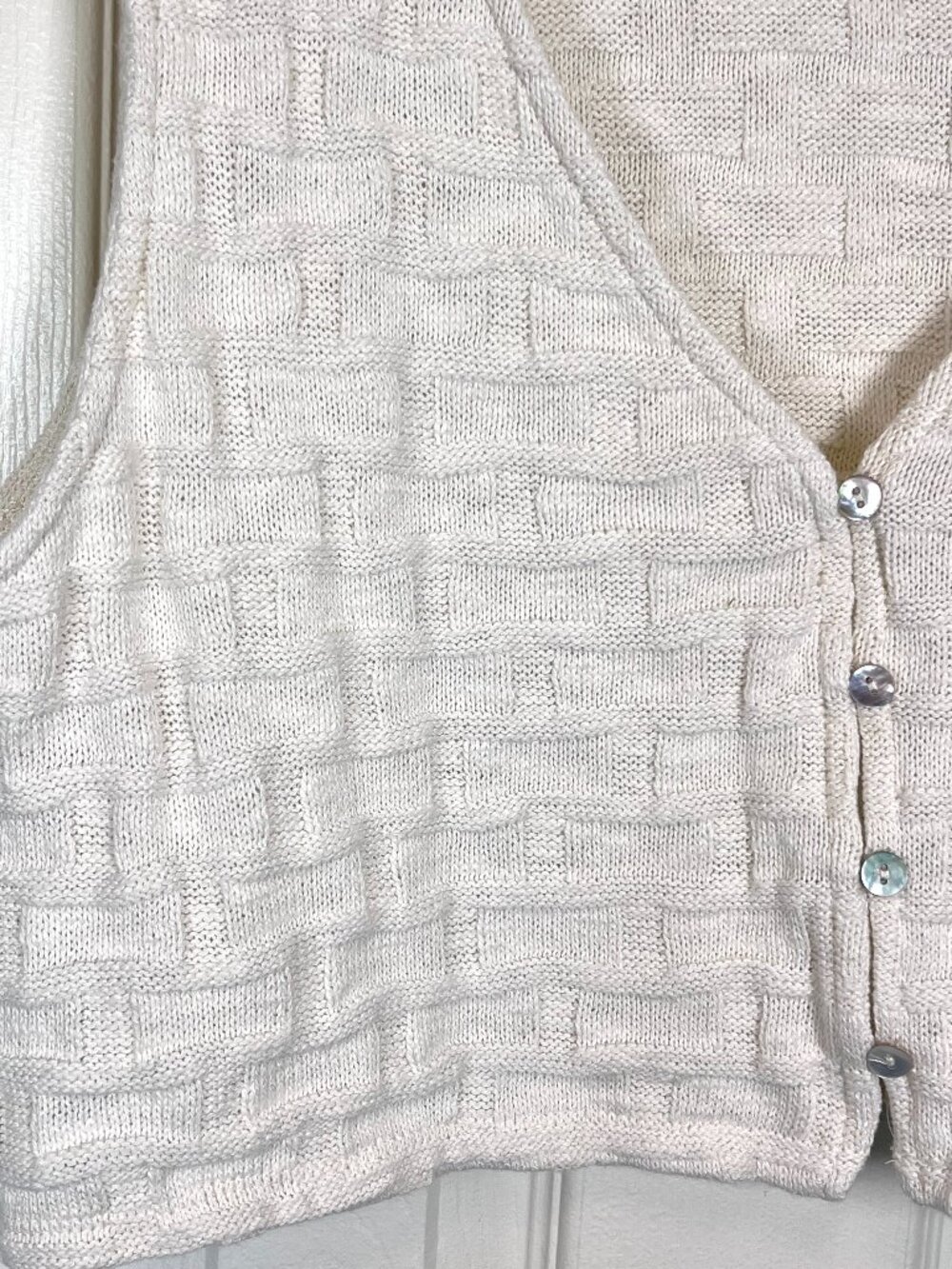 Madewell Basketweave-Stitch Vest  Cropped Cream Size XL - Picture 6 of 8